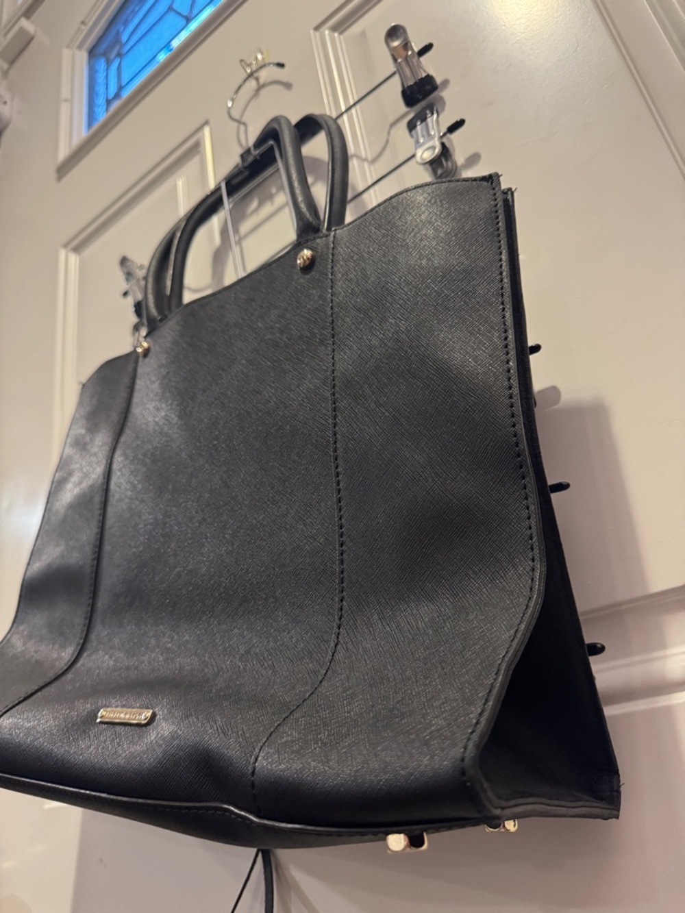 Rebecca Minkoff Saffiano Leather Large MAB Tote Shoulder Bag Black $295.00 - Picture 4 of 16